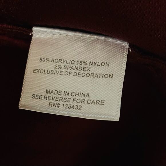 Modcloth Women's Sweater 3x Maroon Deep Scoop Neck Short Sleeve Knit Plus Size - Picture 5 of 7